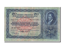 Banknot, Szwajcaria, 20 Franken, 1930, 1930-09-16, EF(40-45)