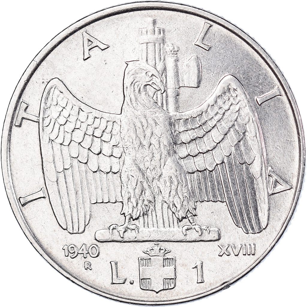 Coin, Italy, Vittorio Emanuele III, Lira, 1940, Rome, EF(40-45), Stainless