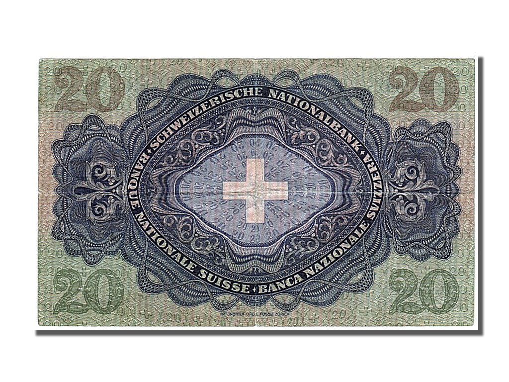 Switzerland, 20 Franken, 1949, KM #39q, 1949-01-20, EF(40-45), 24D