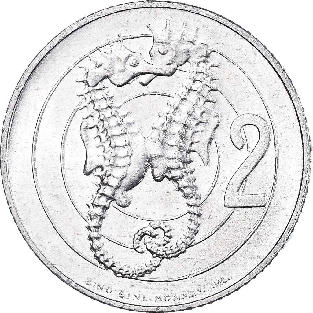 Moneda, San Marino, 2 Lire, 1975, MBC+, Aluminio, KM:41