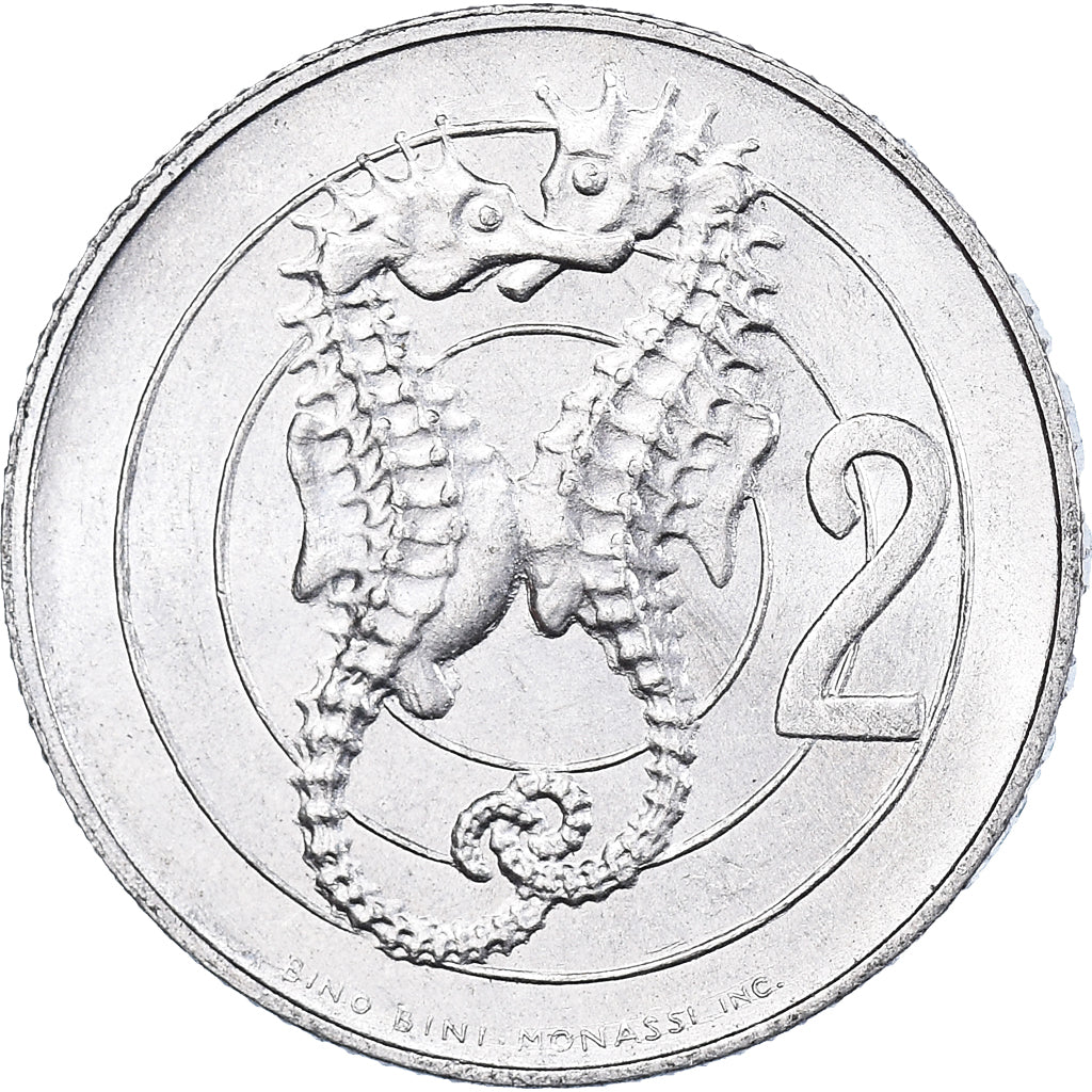 Moneda, San Marino, 2 Lire, 1975, MBC, Aluminio, KM:41