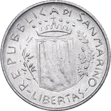 Coin, San Marino, 2 Lire, 1981, EF(40-45), Aluminum, KM:117