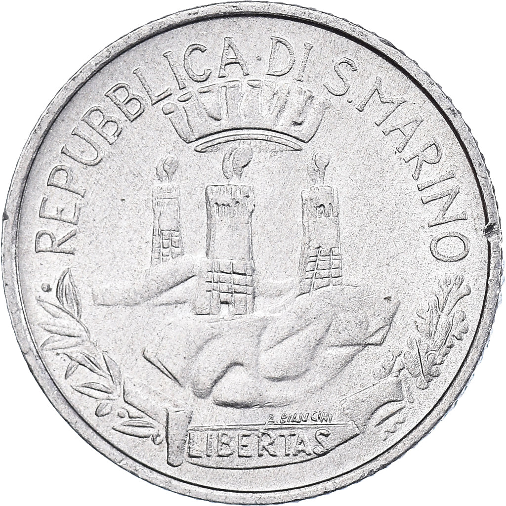 Coin, San Marino, 2 Lire, 1982, Rome, EF(40-45), Aluminum, KM:132