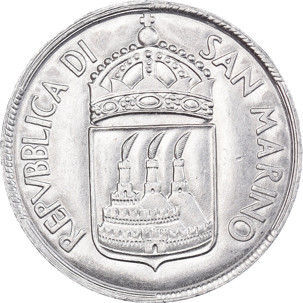 Coin, San Marino, 10 Lire, 1973, EF(40-45), Aluminum, KM:25