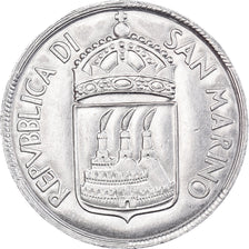 Coin, San Marino, 10 Lire, 1973, EF(40-45), Aluminum, KM:25