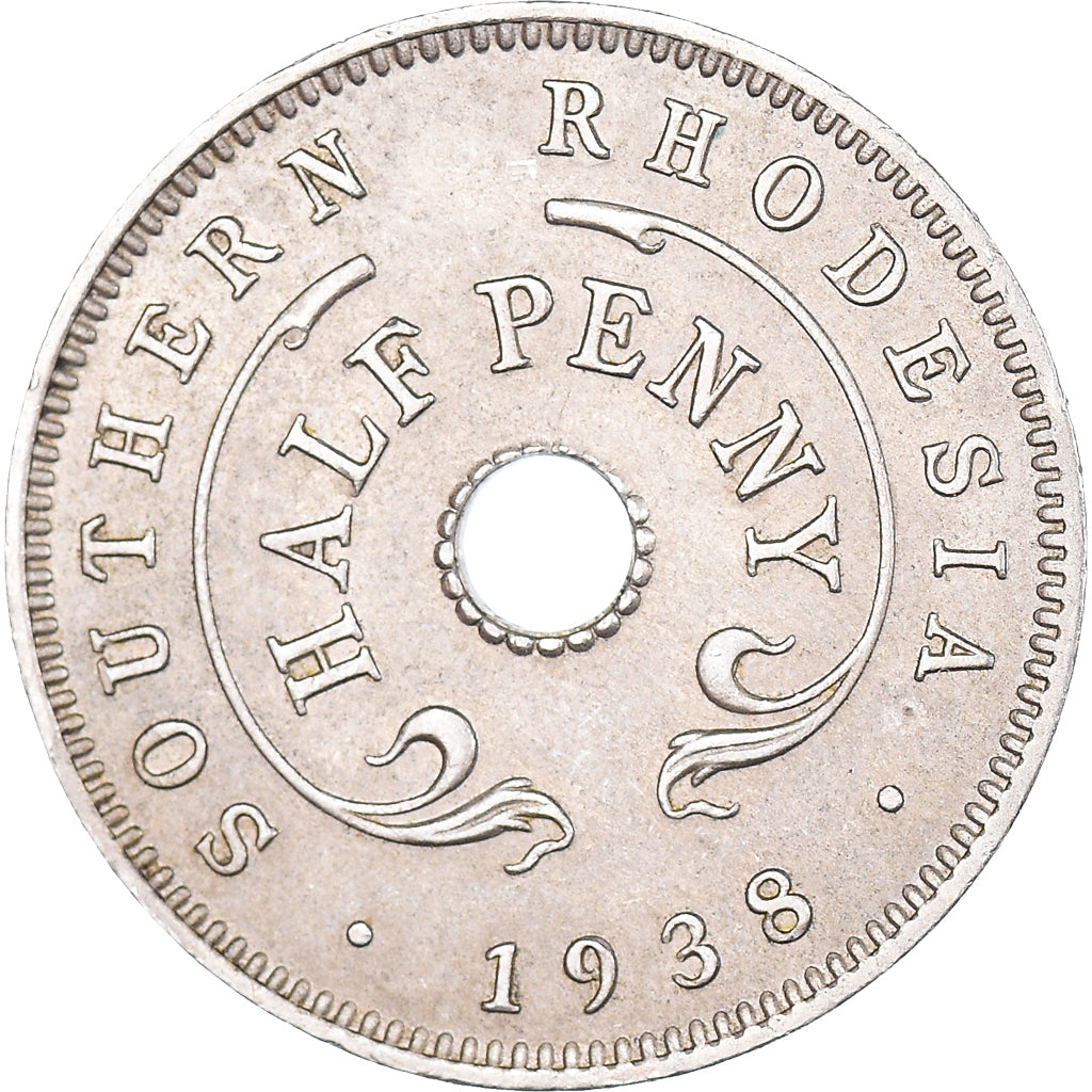 Coin, Southern Rhodesia, George VI, 1/2 Penny, 1938, British Royal Mint