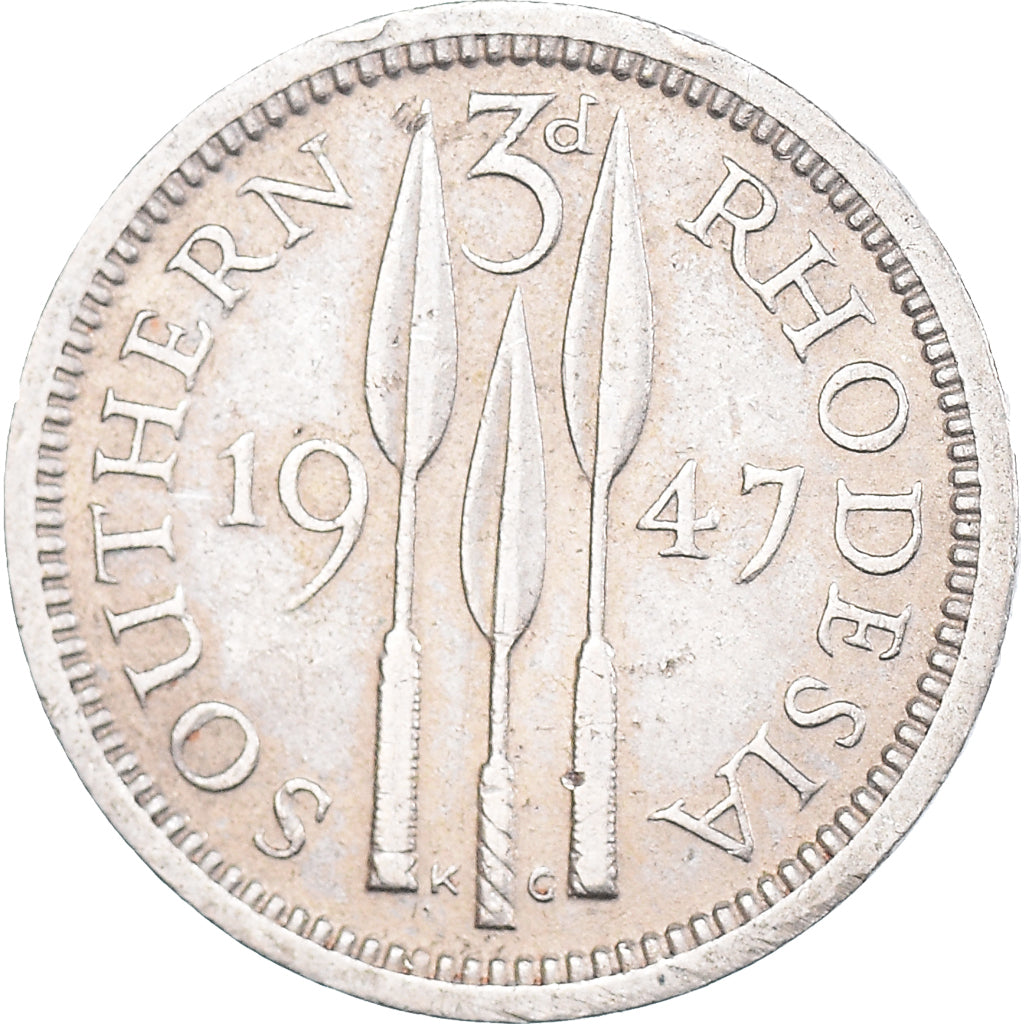Münze, Southern Rhodesia, George VI, 3 Pence, 1947, SS, Kupfer-Nickel, KM:16b
