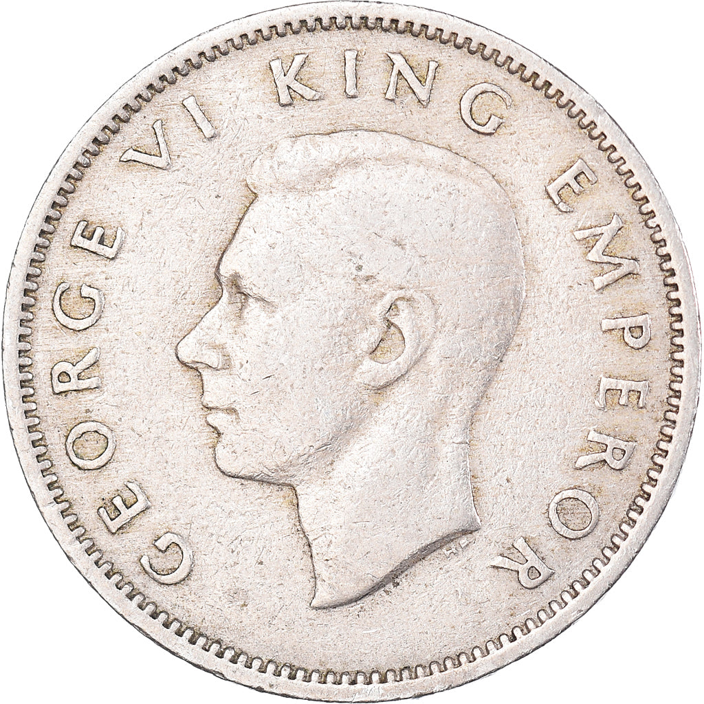 Moeda, Nova Zelândia, George VI, Shilling, 1947, EF(40-45), Cobre-níquel