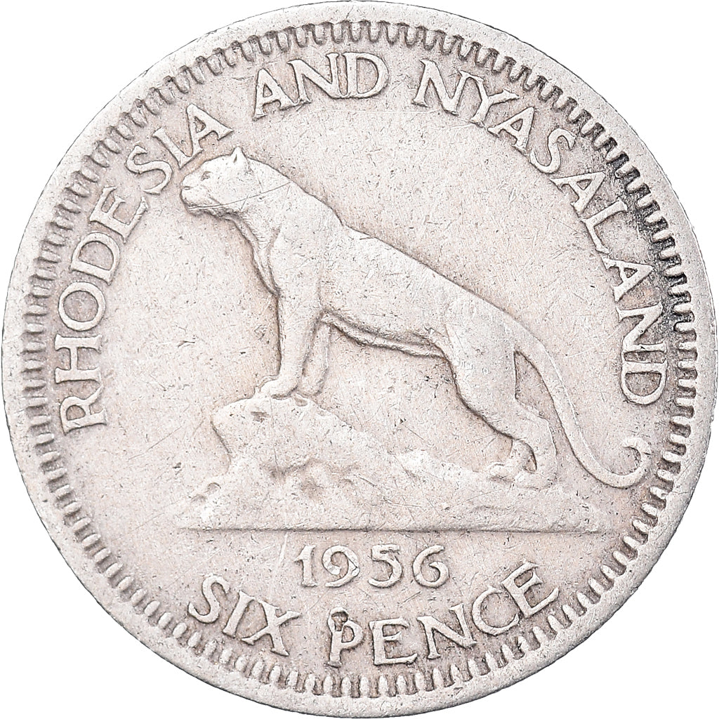 Moeda, Nova Zelândia, Elizabeth II, 6 Pence, 1956, EF(40-45), Cobre-níquel