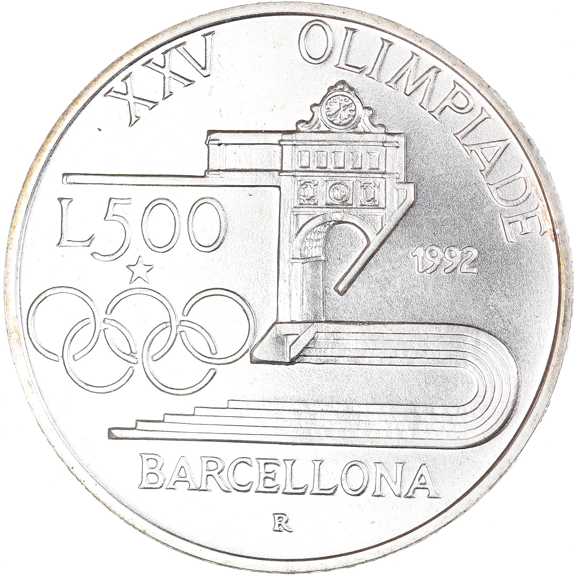Coin, Italy, Summer Olympics 1992, 500 Lire, 1992, Rome, FDC, MS(65-70), Silver
