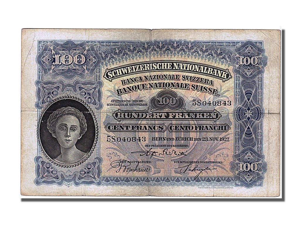 Suisse, 100 Francs type 1921-28