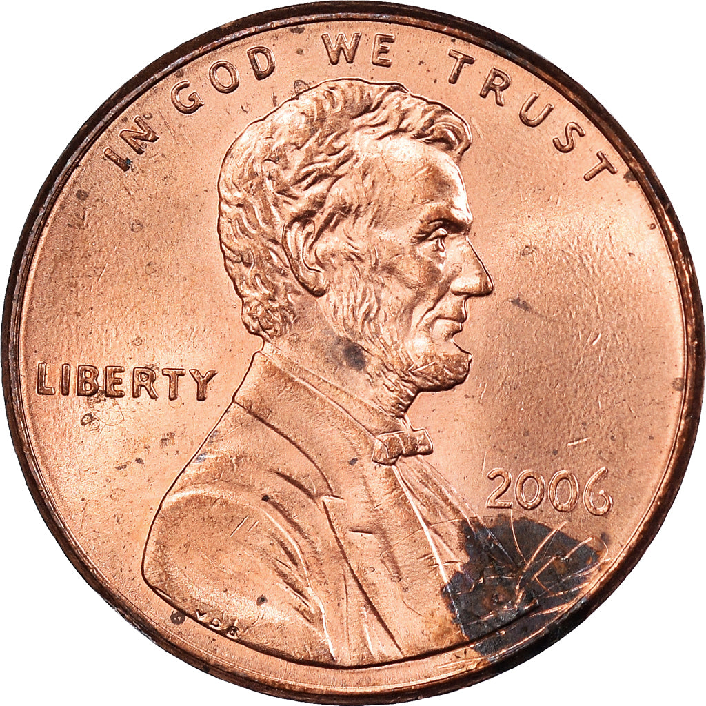 Monnaie, États-Unis, Lincoln Cent, Cent, 2006, U.S. Mint, Philadelphie, TB+
