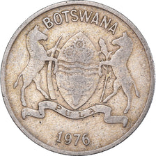 Coin, Botswana, 25 Thebe, 1976, British Royal Mint, VF(30-35), Copper-nickel