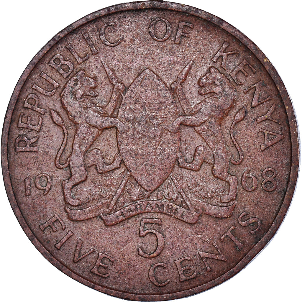 Coin, Kenya, 5 Cents, 1968, VF(30-35), Nickel-brass, KM:1