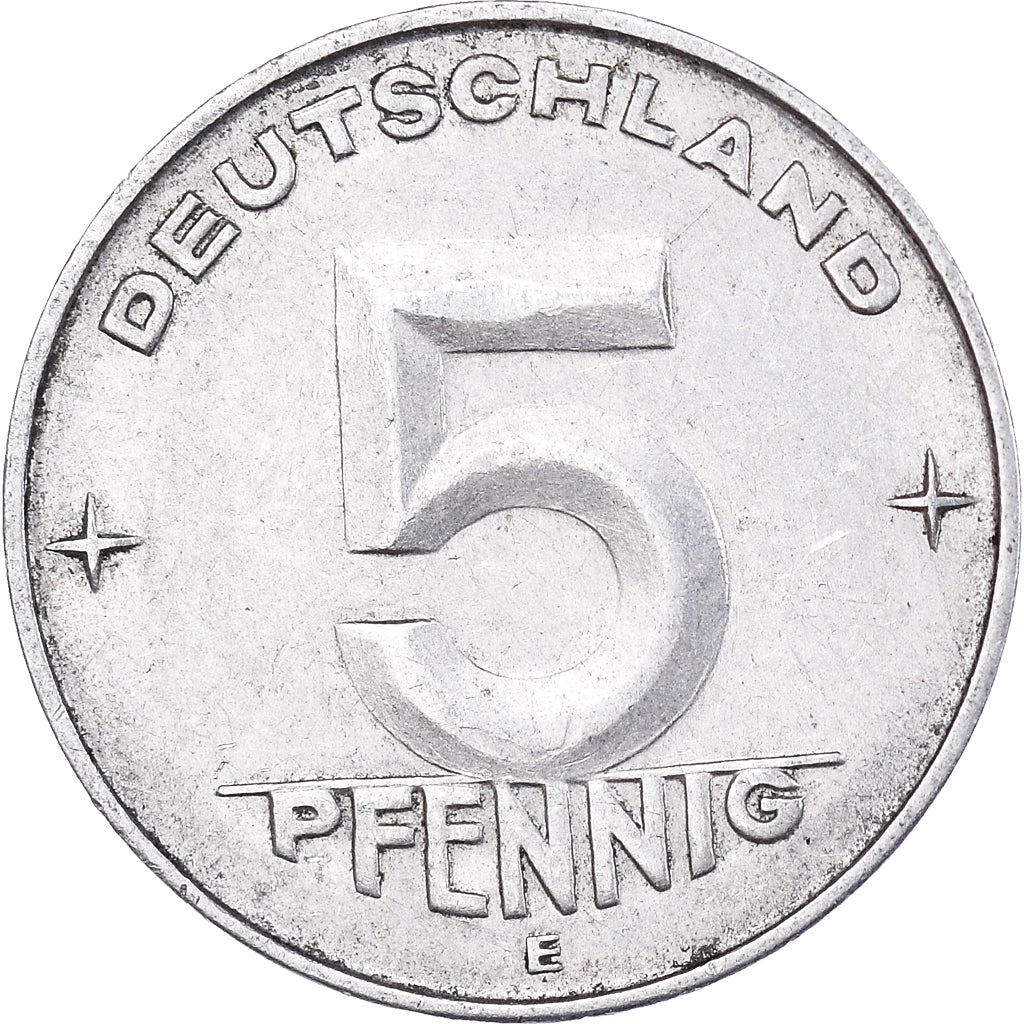 Moneta, REPUBBLICA DEMOCRATICA TEDESCA, 5 Pfennig, 1952, Muldenhütten, BB