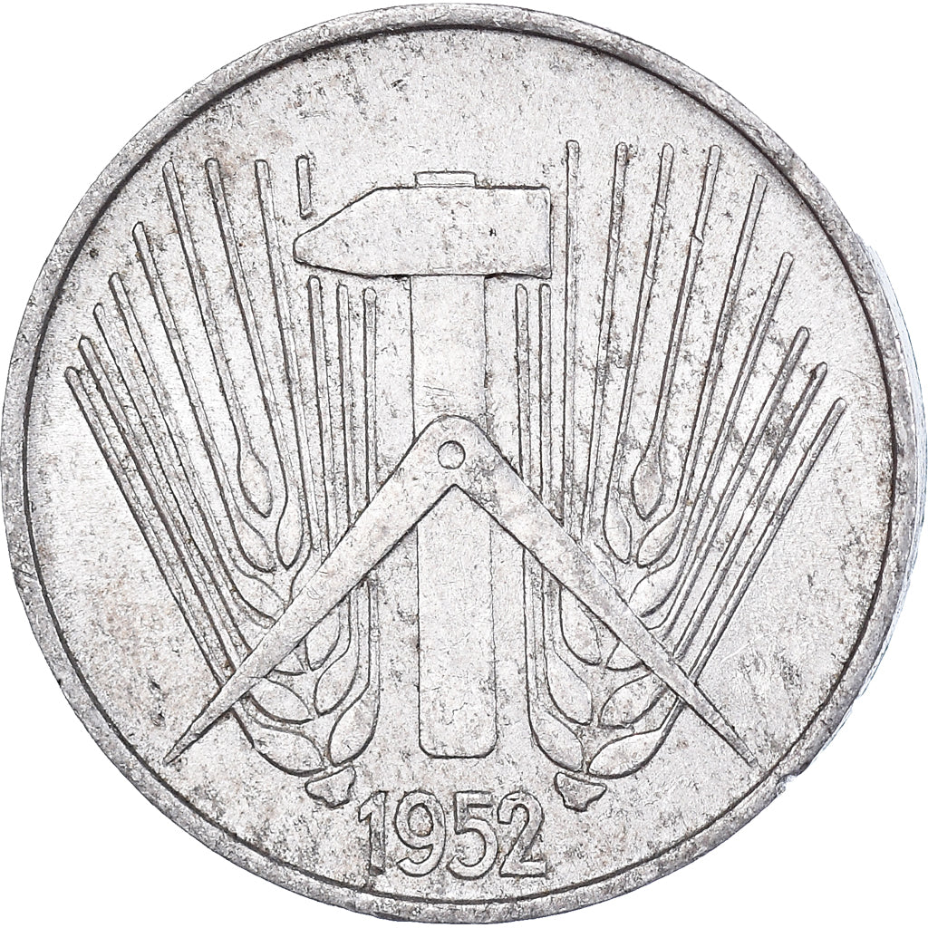 Moneda, REPÚBLICA DEMOCRÁTICA ALEMANA, 5 Pfennig, 1952, Berlin, BC+, Aluminio