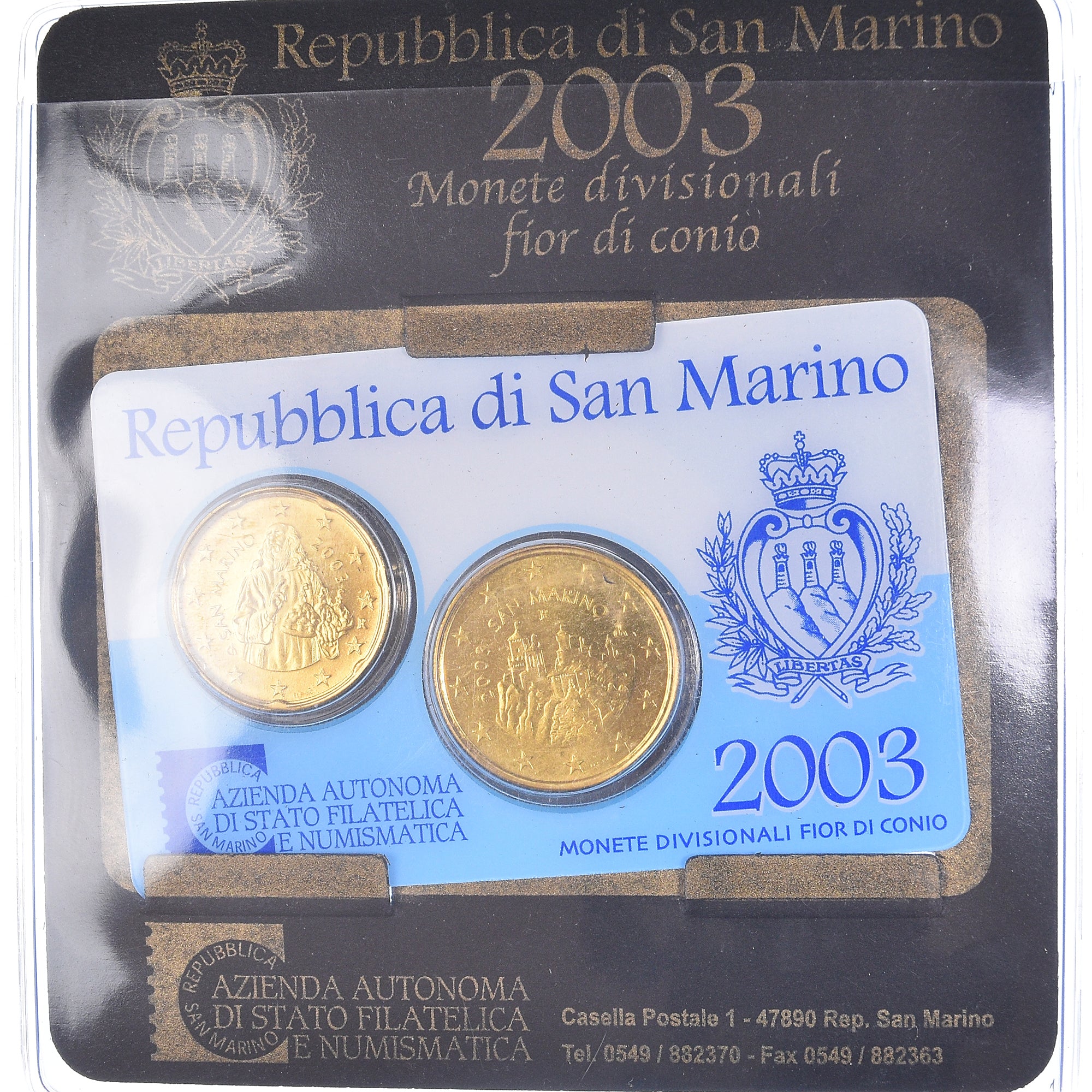 San Marino, Set, 2003, Rome, 20c + 50c, MS(65-70)
