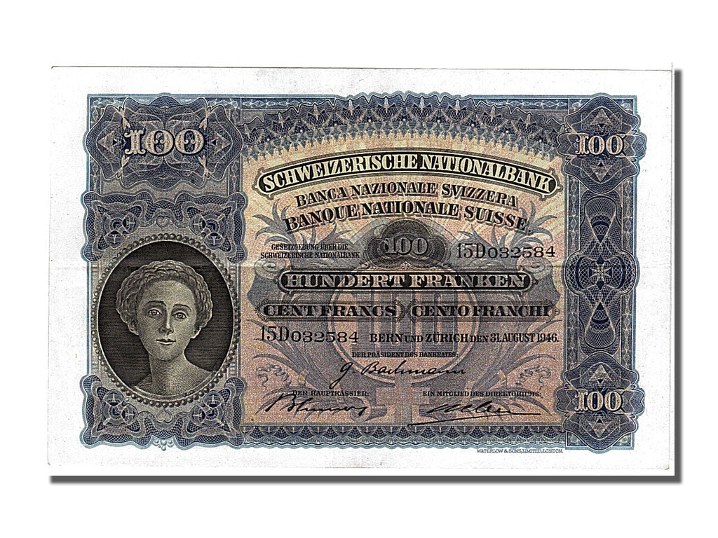 Banknote, Switzerland, 100 Franken, 1946, 1946-08-31, UNC(60-62)