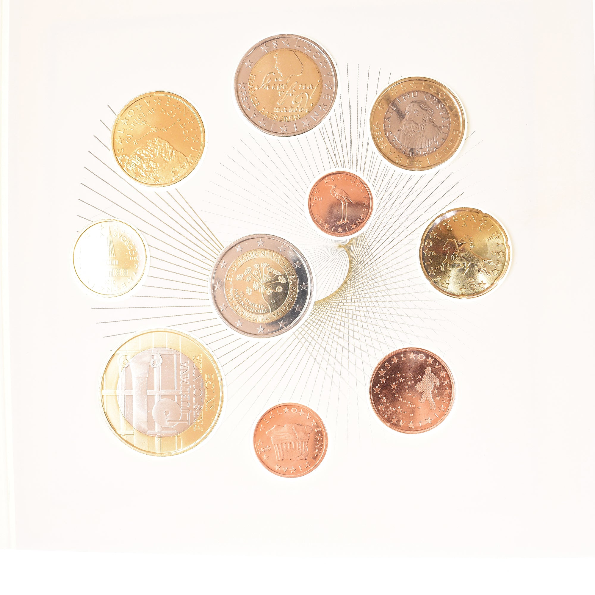 Slowenien, Set, 2010, Set 10 Monnaies euro BU., STGL