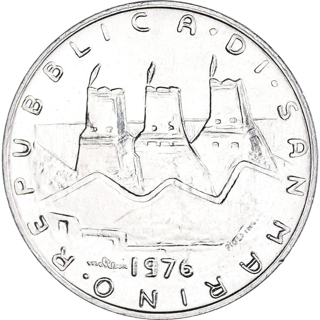 Moneta, San Marino, 10 Lire, 1976, Rome, BB+, Alluminio, KM:54