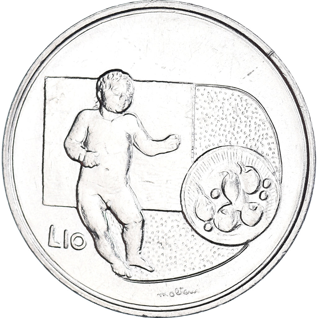 Moneta, San Marino, 10 Lire, 1976, Rome, BB+, Alluminio, KM:54