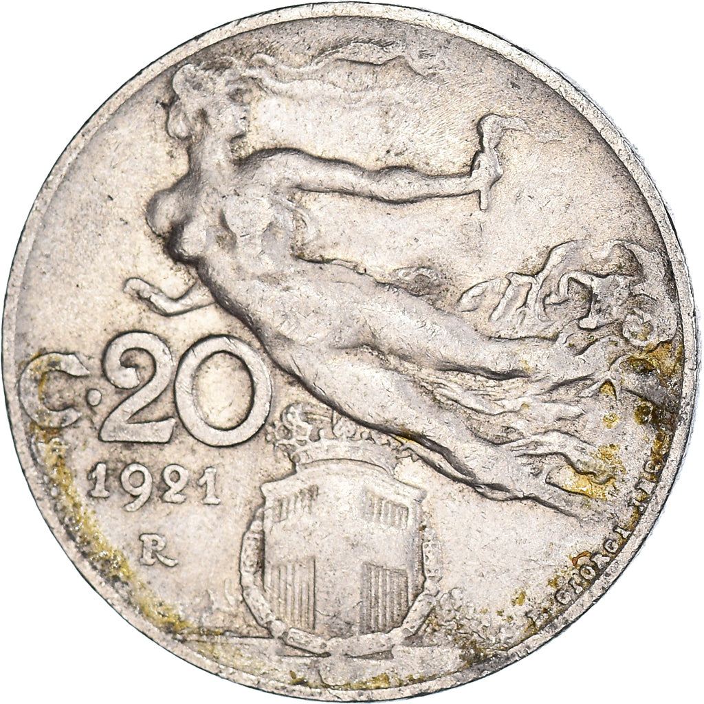 Munten, Italië, Vittorio Emanuele III, 20 Centesimi, 1921, Rome, FR+, Nickel
