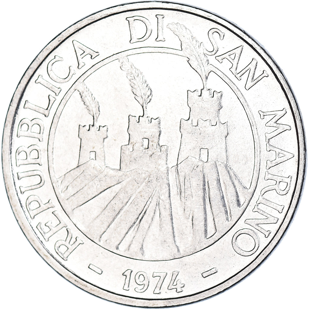 Moneta, San Marino, 50 Lire, 1974, Rome, FDC, BB, Acciaio, KM:35