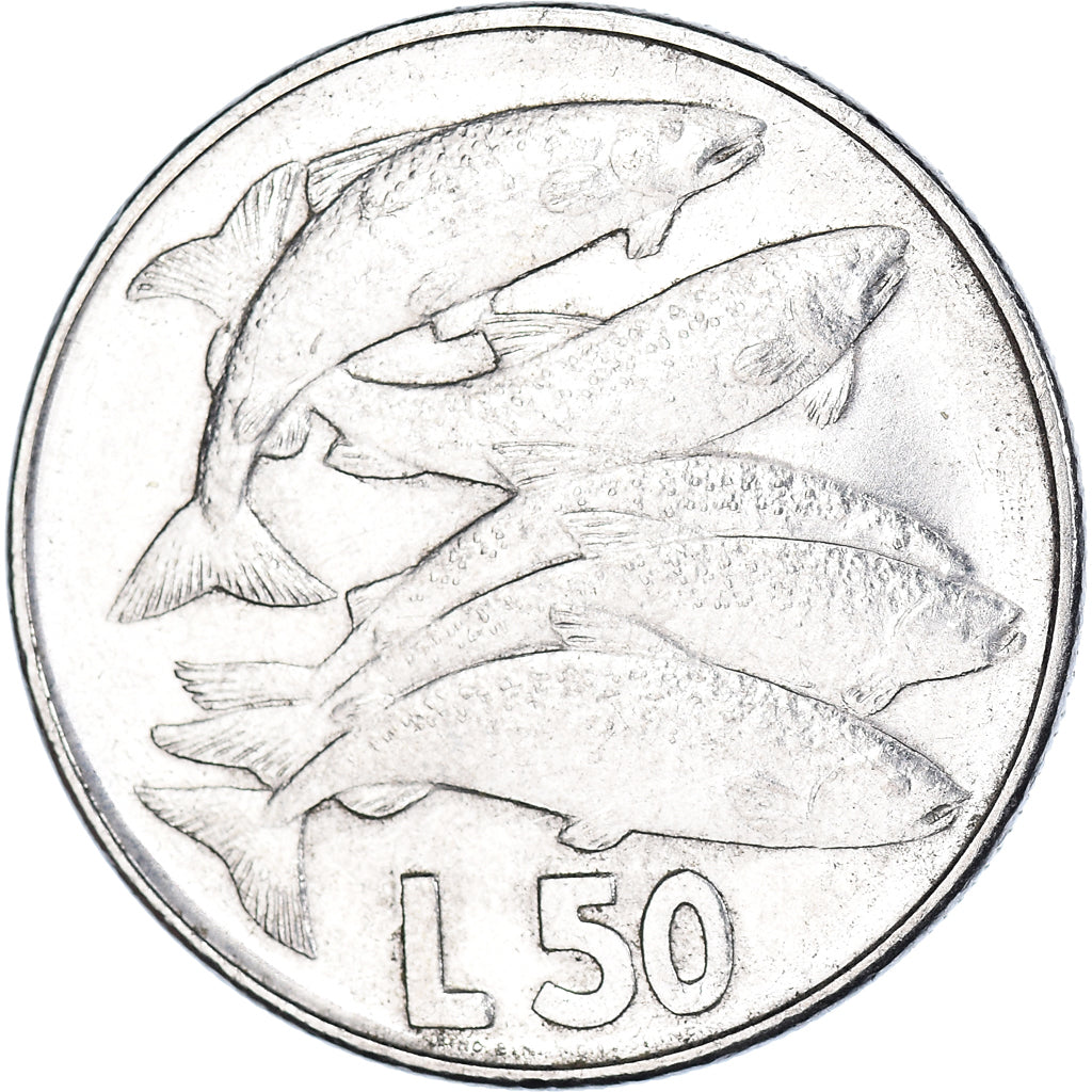 Moneta, San Marino, 50 Lire, 1975, Rome, FDC, BB, Acciaio, KM:45