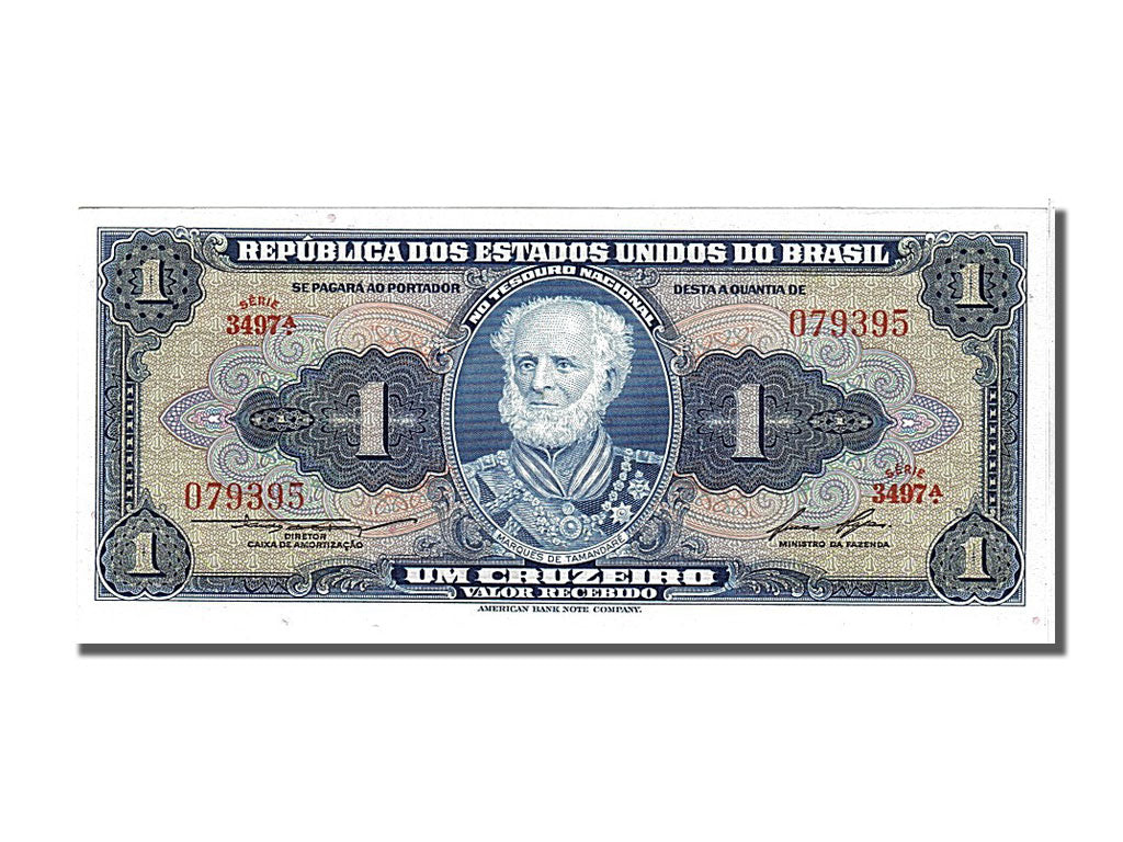 Banknote, Brazil, 1 Cruzeiro, 1954, UNC(65-70)