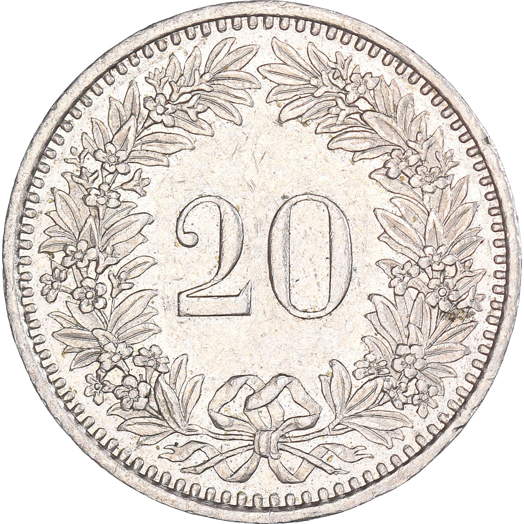 Moneta, Szwajcaria, 20 Rappen, 1982, Bern, BE, EF(40-45), Miedź-Nikiel, KM:29a