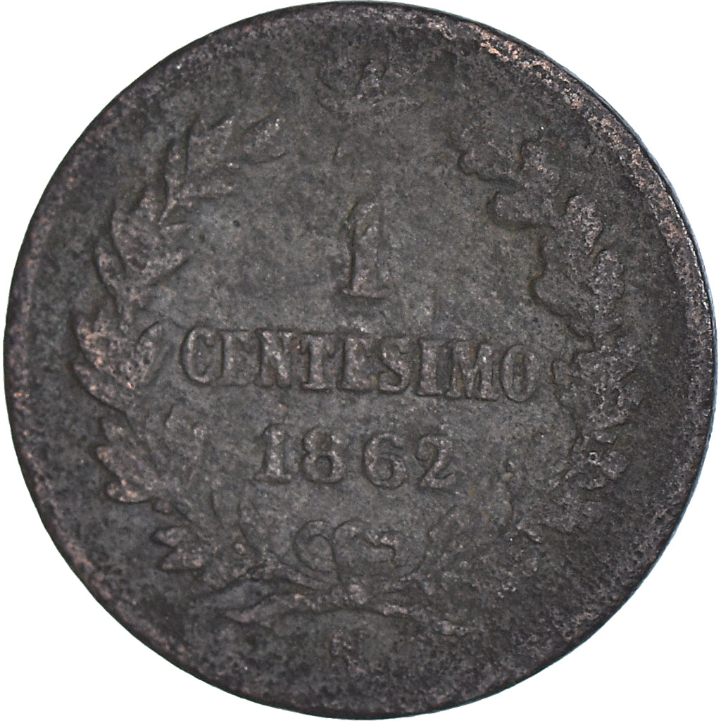 Coin, Italy, Vittorio Emanuele II, Centesimo, 1862, Naples, VF(20-25), Copper
