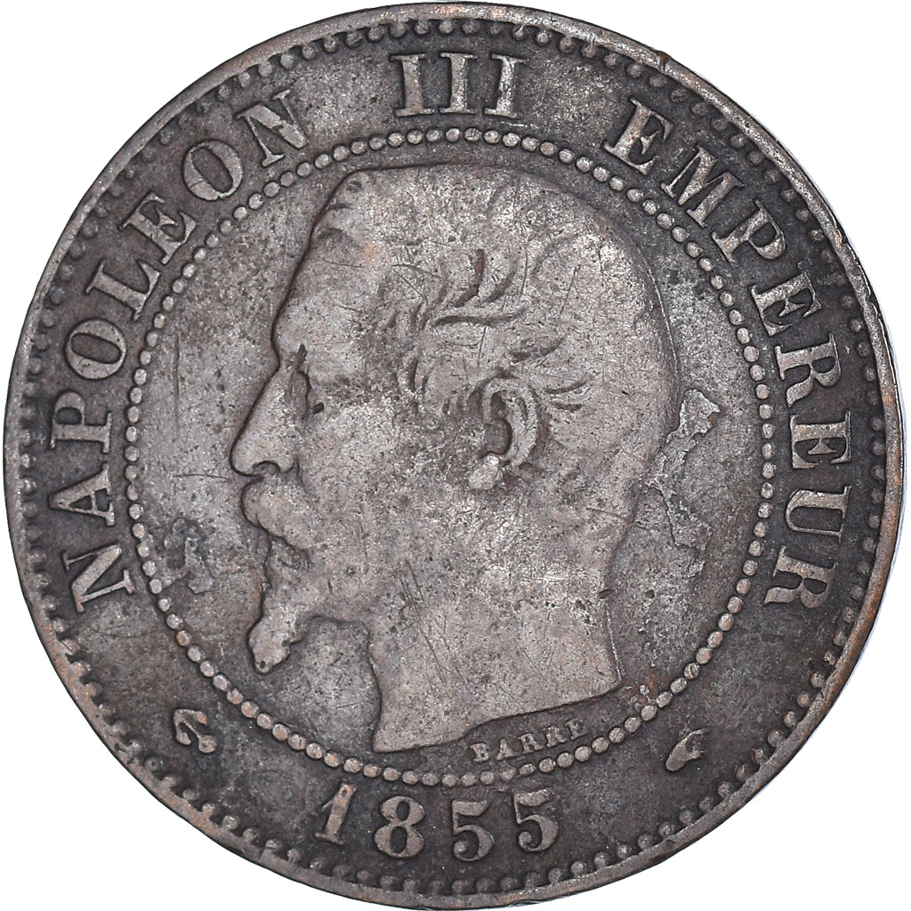 Coin, France, Napoleon III, 2 Centimes, 1855, Paris, VF(30-35), Bronze