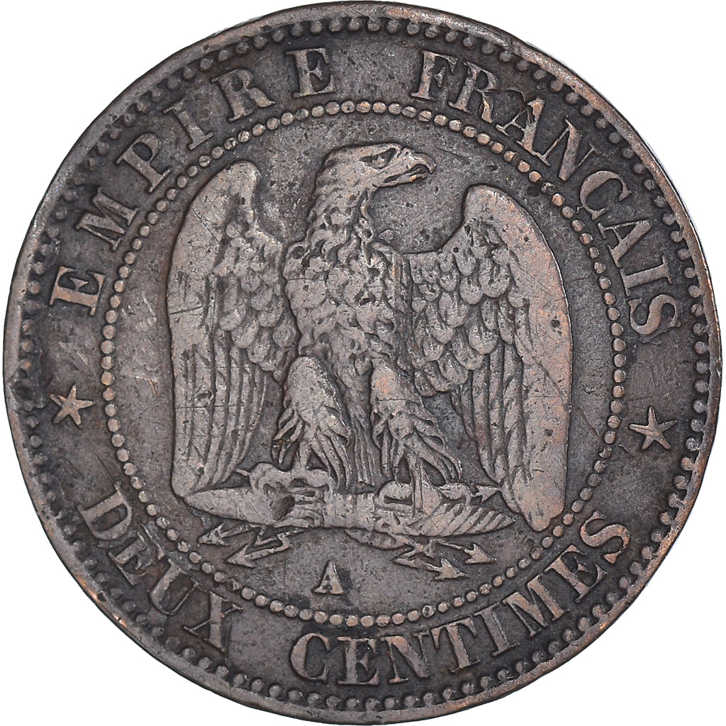 Coin, France, Napoleon III, 2 Centimes, 1855, Paris, VF(30-35), Bronze