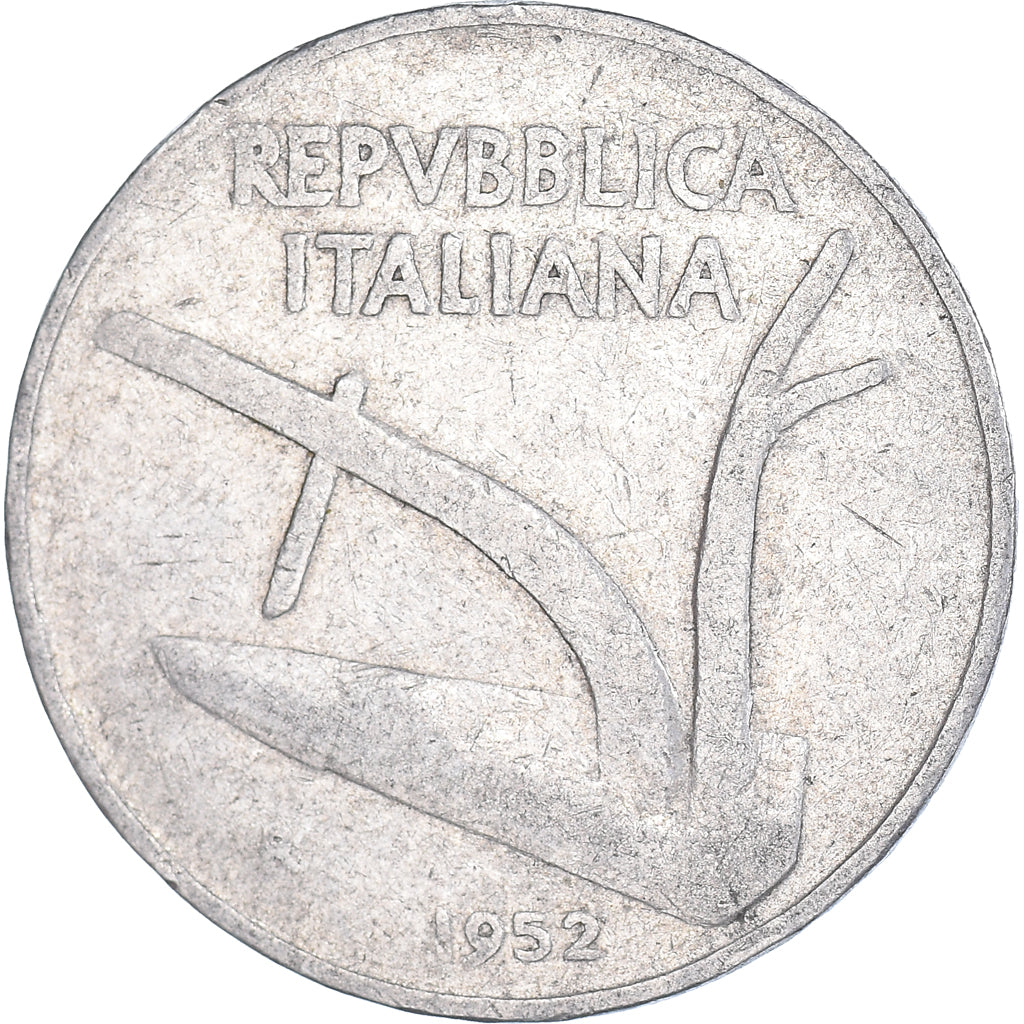 Munten, Italië, 10 Lire, 1952, Rome, FR, Aluminium, KM:93