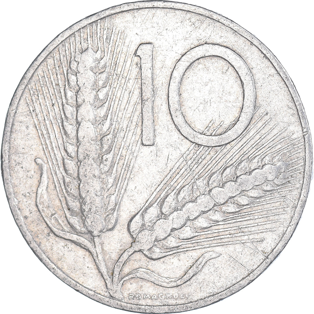 Münze, Italien, 10 Lire, 1956, Rome, S, Aluminium, KM:93