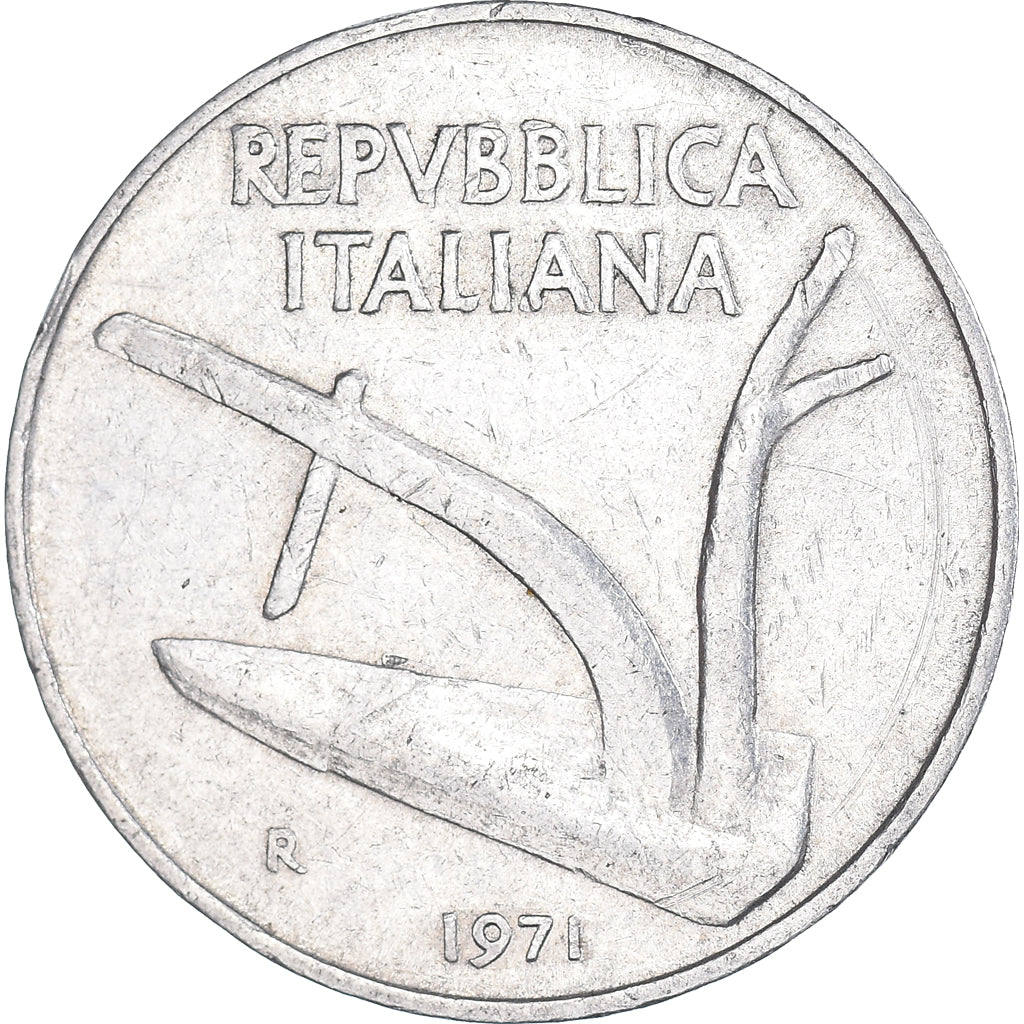 Münze, Italien, 10 Lire, 1971, Rome, S+, Aluminium