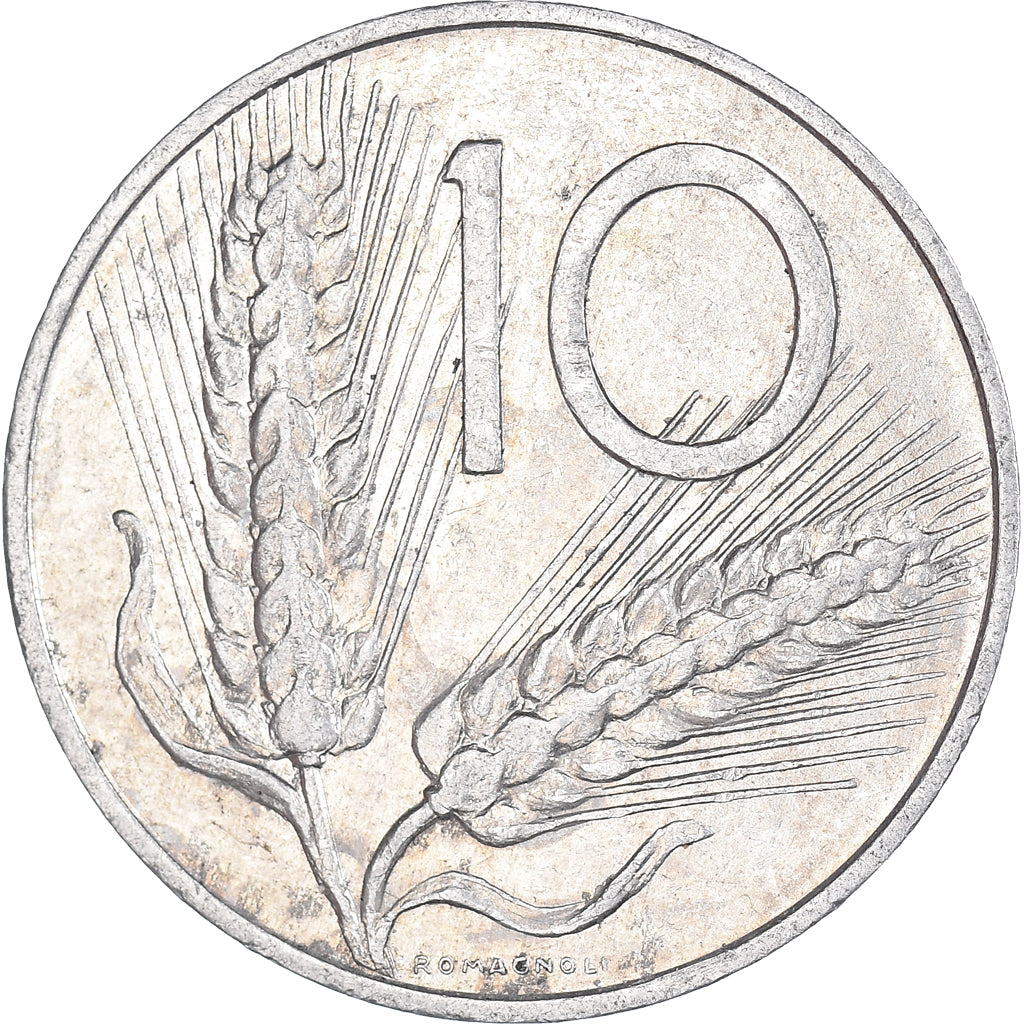 Munten, Italië, 10 Lire, 1974, Rome, ZF, Aluminium, KM:93