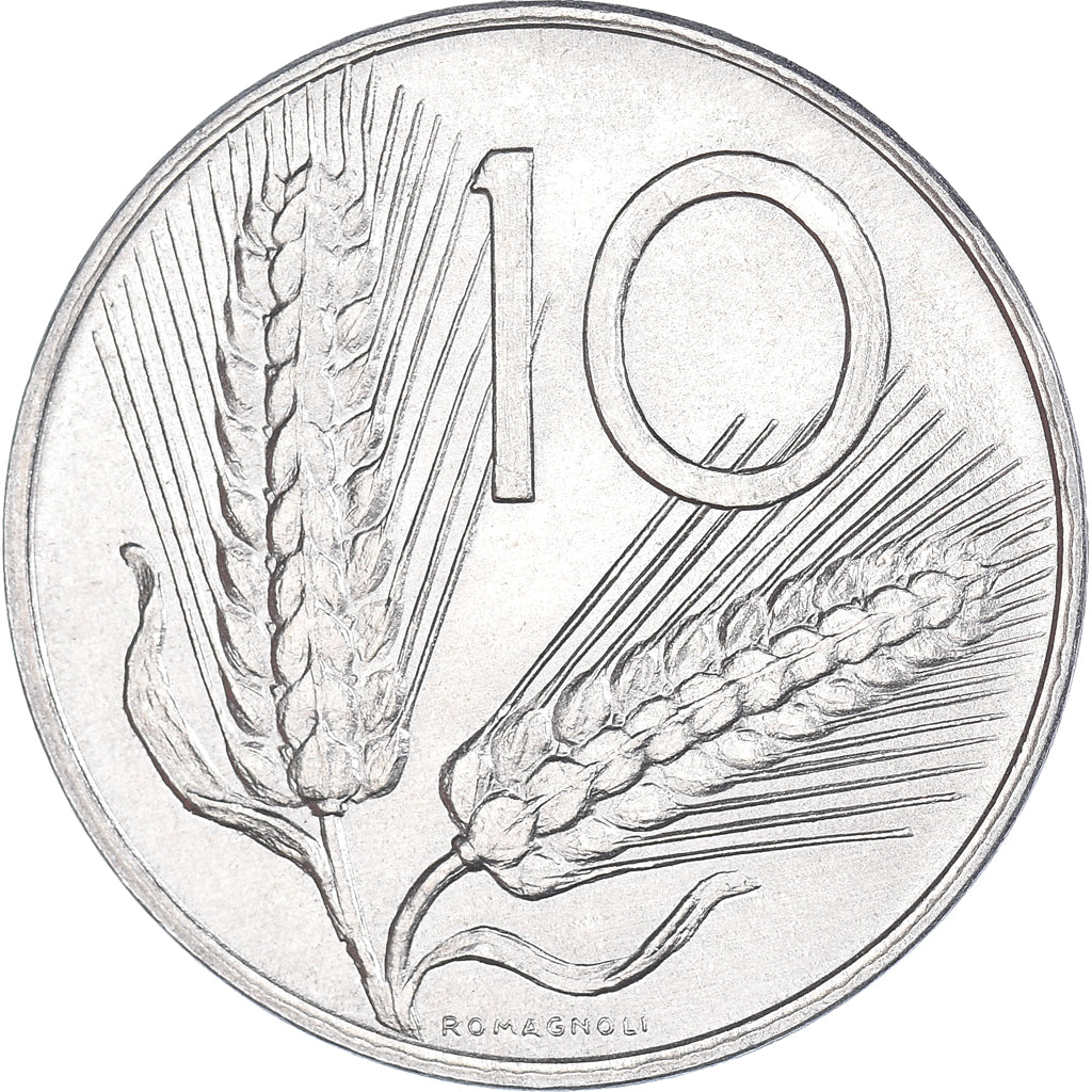 Moeda, Itália, 10 Lire, 1977, Rome, AU(50-53), Alumínio, KM:93