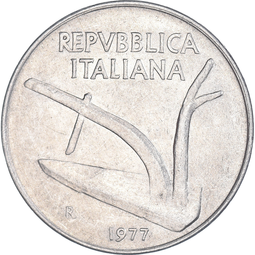 Moeda, Itália, 10 Lire, 1977, Rome, EF(40-45), Alumínio, KM:93
