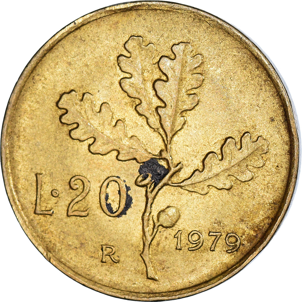 Munten, Italië, 20 Lire, 1979, Rome, ZF, Bronzital, KM:97.2