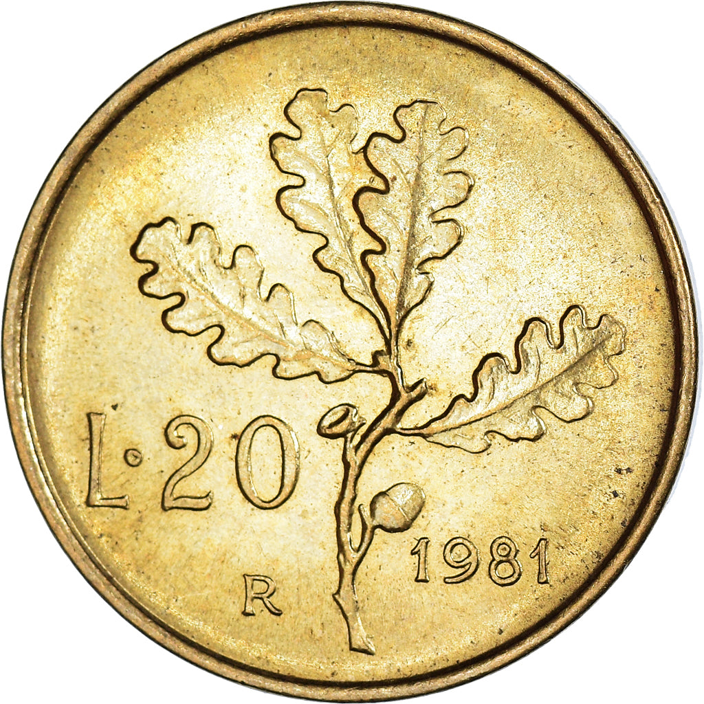 Münze, Italien, 20 Lire, 1981, Rome, VZ, Aluminum-Bronze, KM:97.2