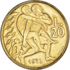 Moneda, San Marino, 20 Lire, 1973, FDC, SC, Aluminio - bronce, KM:26
