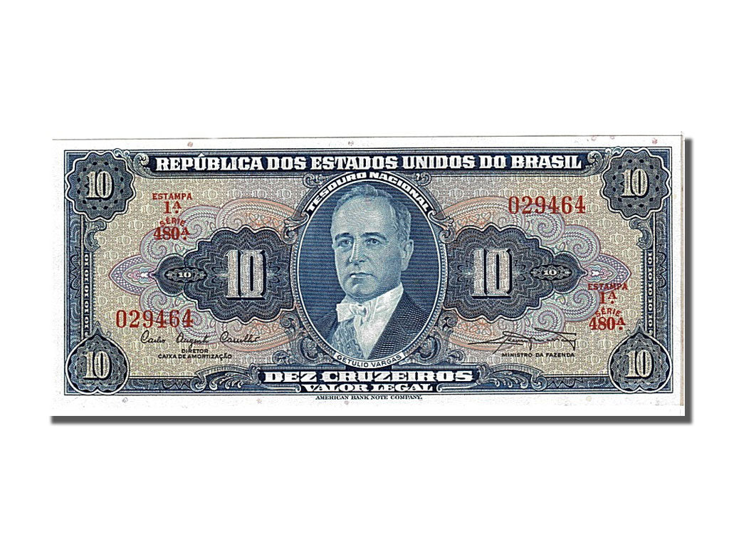Banknote, Brazil, 10 Cruzeiros, 1961, UNC(65-70)