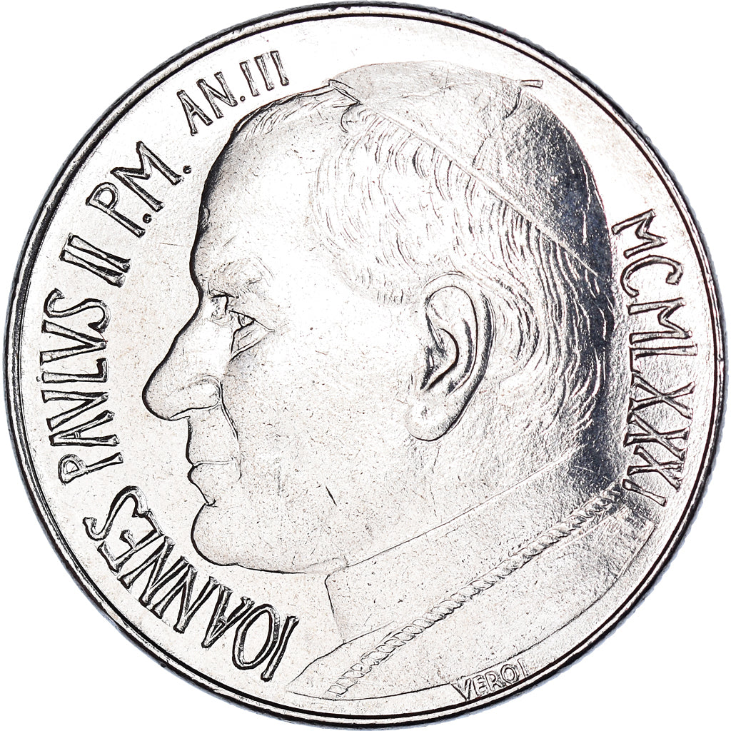 Coin, VATICAN CITY, John Paul II, 100 Lire, 1981, FDC, MS(65-70), Stainless