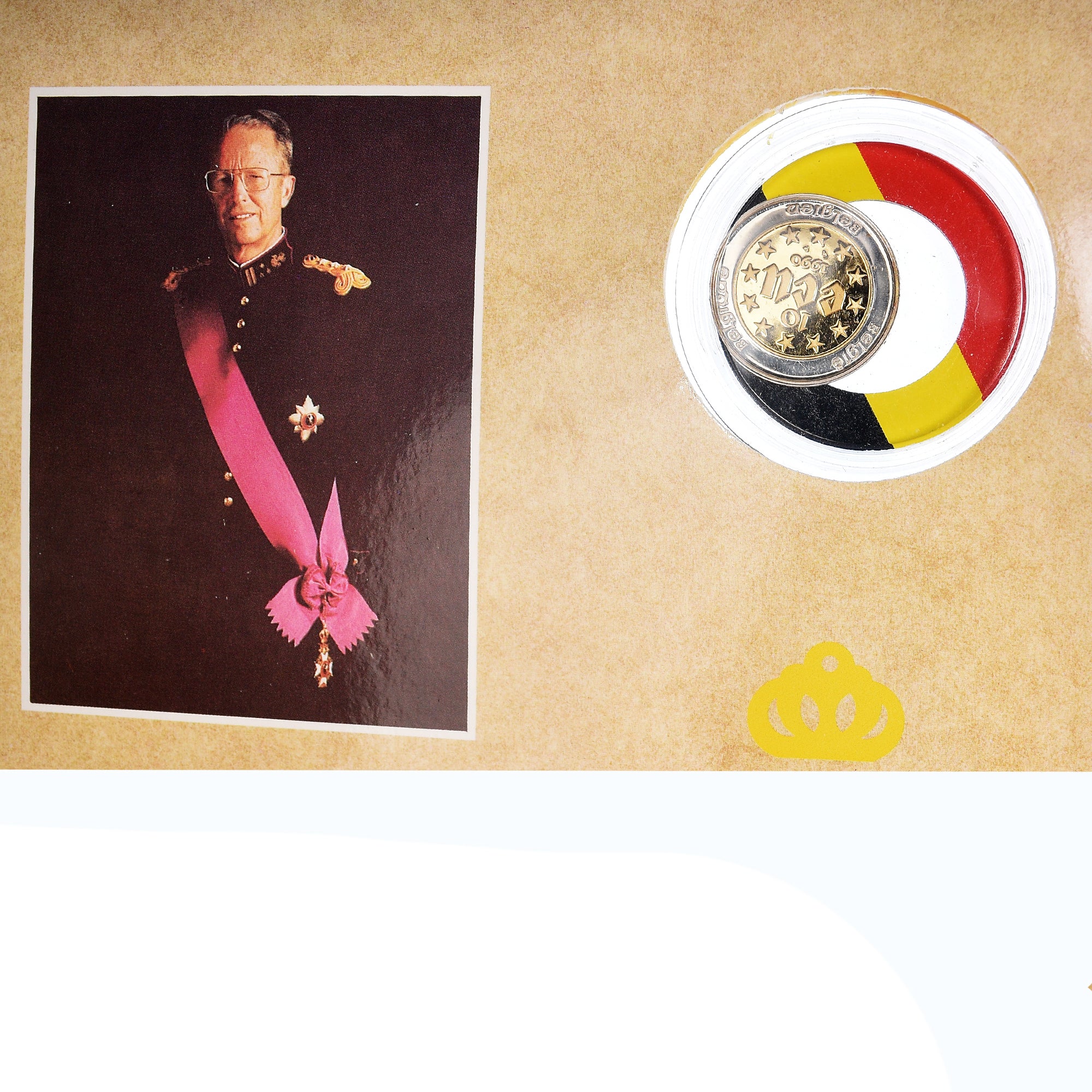 Monnaie, Belgique, 10 Ecu, 1990, 10 Ecu en or et argent 60 ans du roi Baudouin