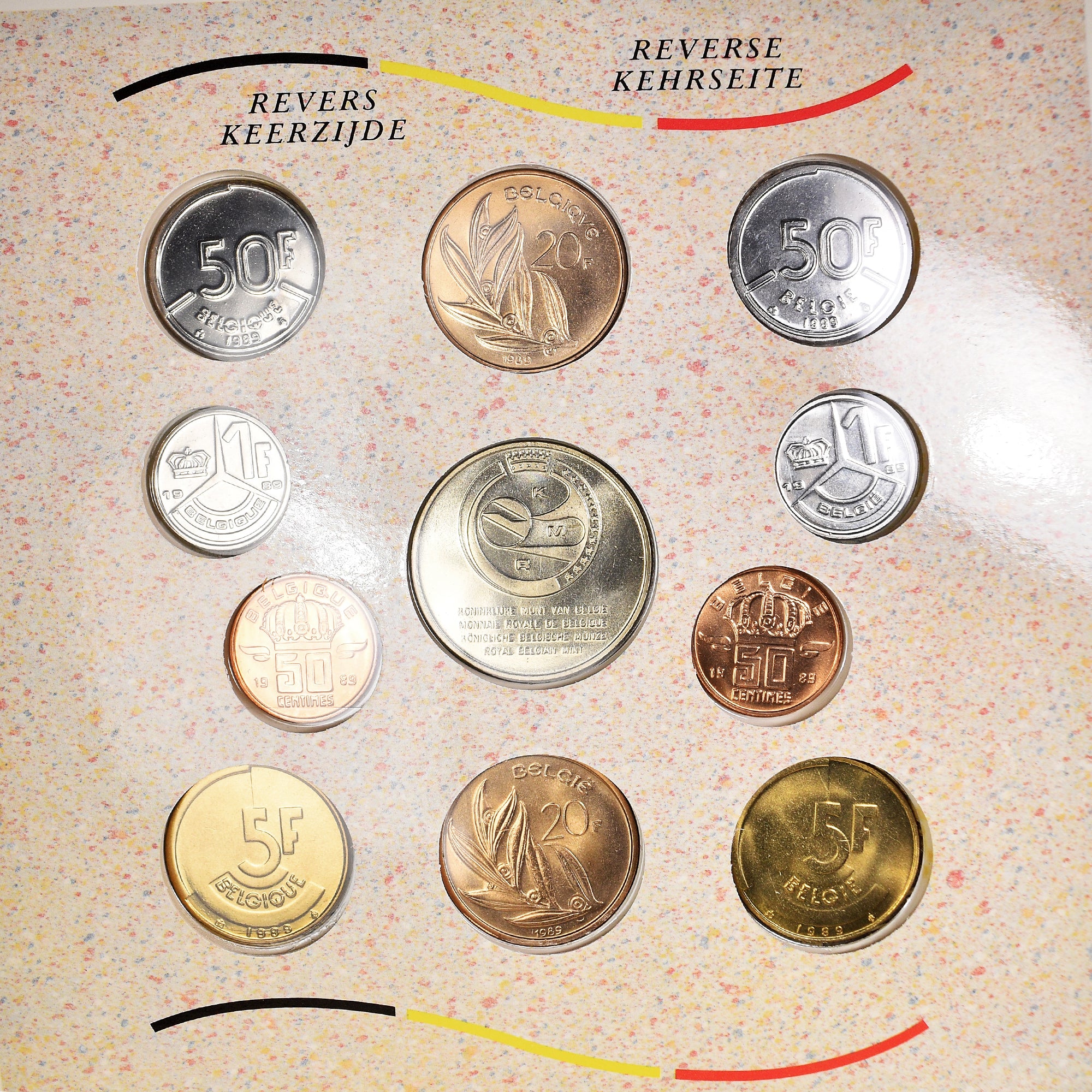 Coin, Belgium, Set 11 monnaies, 1989, BU, MS(65-70)