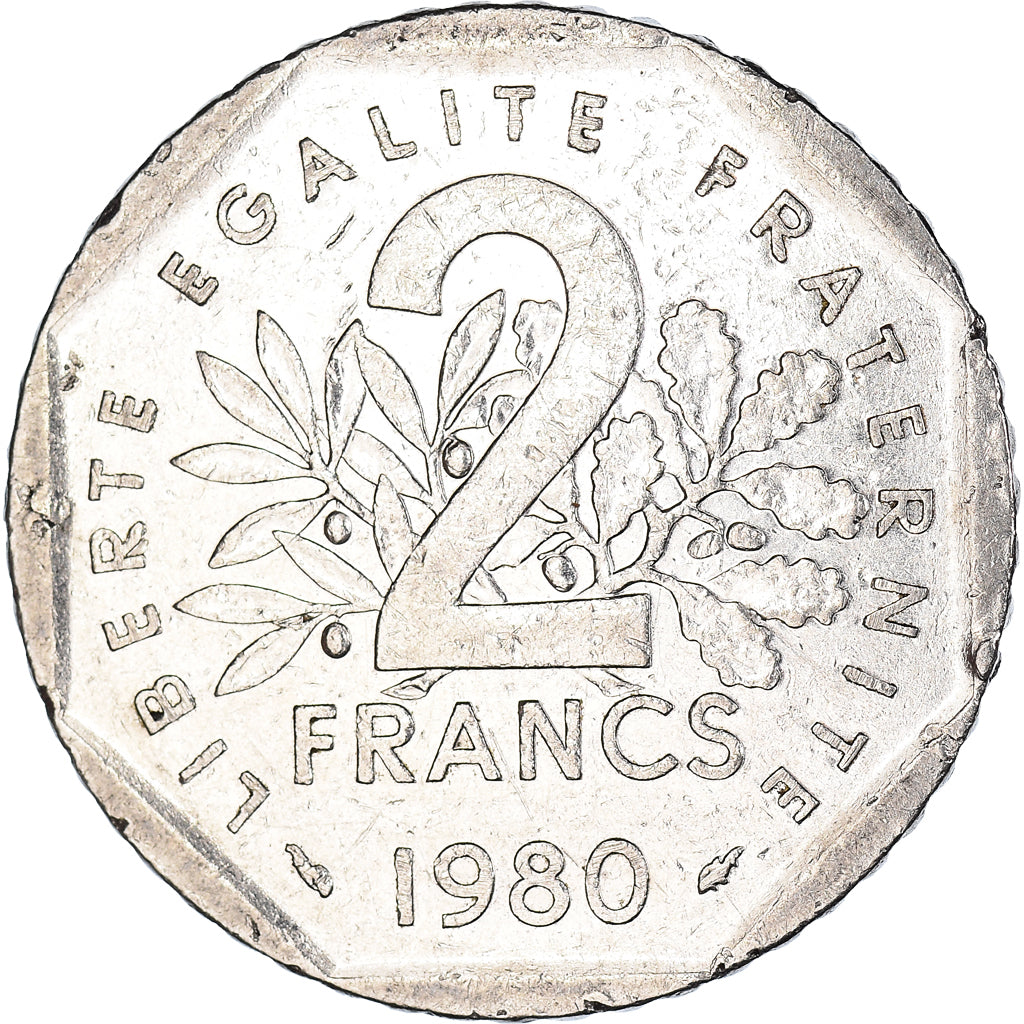 Moneta, Francia, Semeuse, 2 Francs, 1980, MB+, Nichel, KM:942.1, Gadoury:547