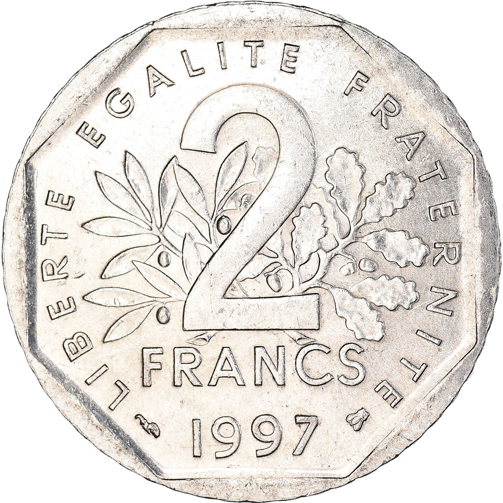 Moneta, Francia, Semeuse, 2 Francs, 1997, BB+, Nichel, KM:942.1, Gadoury:547