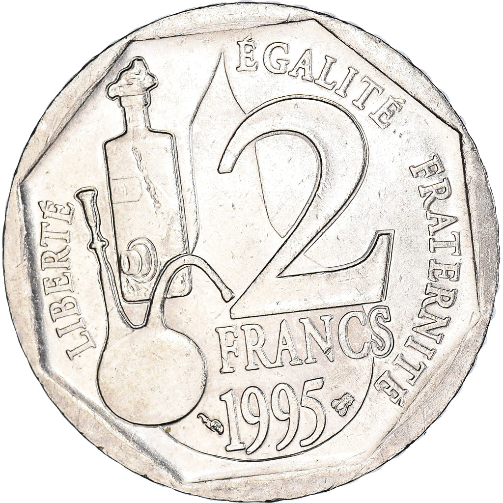 Moneta, Francia, Pasteur, 2 Francs, 1995, MB+, Nichel, KM:1119, Gadoury:549