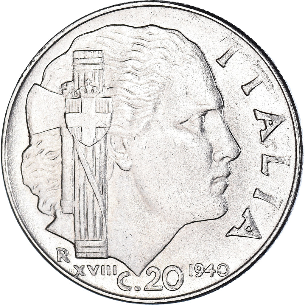 Moneta, Włochy, Vittorio Emanuele III, 20 Centesimi, 1940, Rome, AU(50-53)